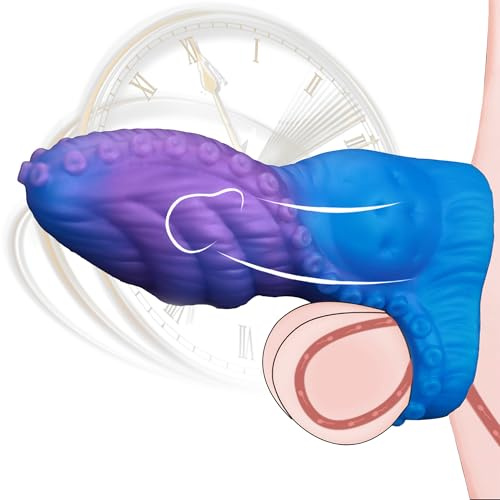 TDLPlus 13,5cm Fantasy Dildo Penishülle mit Hodenring Monster Dildo Sexspielzeug für Männer Cock Sleeve Penis Extender Pension Vergrößerung Penisstrecker Penis Sleeve zür Verzögerte Ejakulation