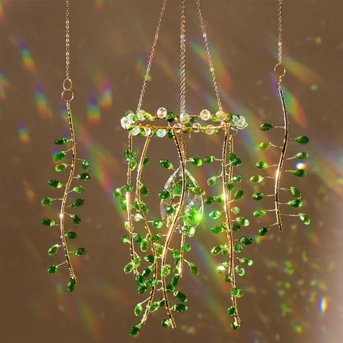 VEEKAY Sonnenfänger Kristall Fenster,Crystal Suncatcher, hängendes Glas, Anhänger Deko,Prismen-Anhänger,Regenbogen-Prisma