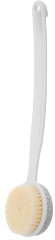 Lurrose Bimsstein Peeling Fußfeile mit Langem Griff Ergonomische Hornhautbürste Peeling Werkzeug zur Entfernung Abgestorbener Haut Leicht Abwaschbar für Reisen und Fußpflege zu Hause