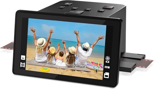 Slide and Negative Scanner, Film Digitizer with Large 5 LCD Screen, Converts 35mm, 126, 110 Films & Slides to 22MP Digital JPEG (Required SD Card Not Included)