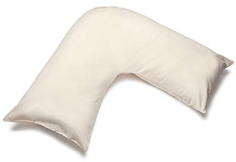 Belledorm Cream V shaped pillow case cover with poppers - 200 thread count percale - pregnancy maternity orthopaedic support nursing