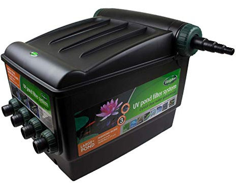 Blagdon Midipond Box Filter System with Built In UV Clarifier, Venturi to Oxygenate, Ceramic Bio Media, Polymer Wool Pad, Carbon Foam, Hinged Lid for Easy Maintenance, 20,000 for Large Ponds