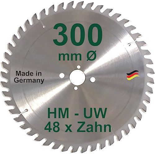 HM Sägeblatt 300 x 30 mm Zähne 48 UW Kreissägeblatt Handkreissäge Hartmetall 300mm Ersatzsägeblatt für DeWalt/Elektra/Elu/Haffner/Holz-Her/Metabo/Scheppach/Schleicher/Striebig/Ulmia