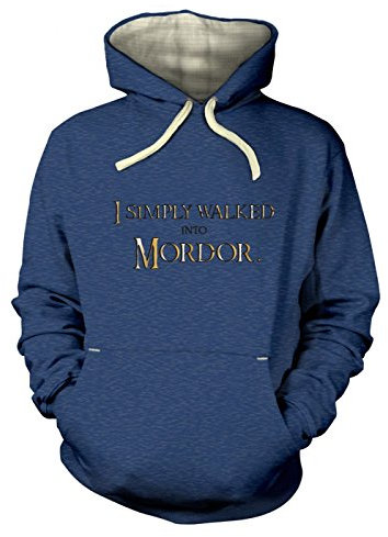 Sweat à capuche doré « I Simply Walked Into Mordor » (premium), Heather Royal., L, Heather Royal., L