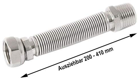 Hiviss Edelstahl Wellrohr Solarrohr ausziehbar 1/2 Zoll - 200-410mm