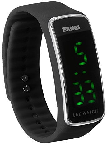 JewelryWe Kinder Junge Mädchen Armbanduhr, Fashion Kalender Multifunktion Digital Uhr Sportuhr mit GMT Zwei Zeitzonen/Datum und Tag/Weltzeit, Armband Farbe: Schwarz