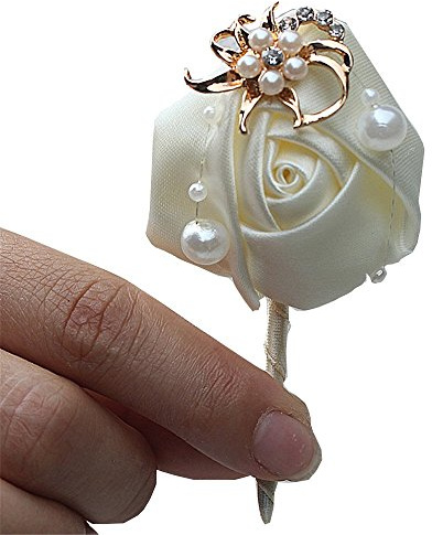 Fouriding Bräutigam Boutonnièr Braut Blumen Corsage Brosche Hochzeitsanstecker der Männer für Herren Hochzeit Anzug Bankett Partei