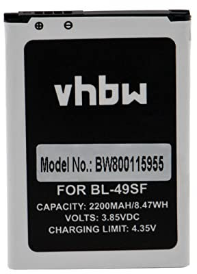 vhbw Akku Ersatz für LG BL-49SF für Handy Smartphone Telefon (2200mAh, 3,85V, Li-Ion)