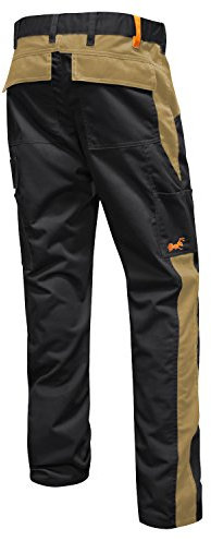 strongAnt Pantalón de Trabajo para Hombre, pantalón Cargo de Lona - Negro-Beige. Talla: 44