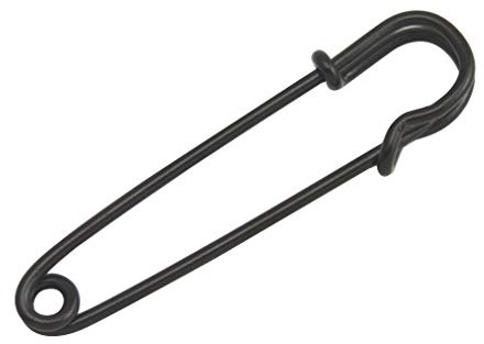 Wuuycoky Schwarz Sicherheitsnadel, Sicherheitsnadel, erhältlich in verschiedenen Größen Lenght:89 mm,Width:16mm,10 Pcs