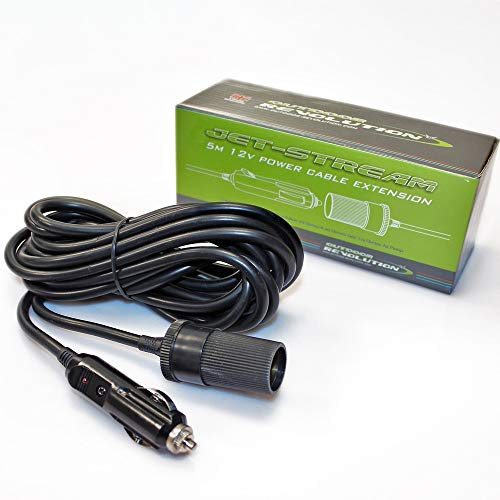 Outdoor Revolution Jet Stream 5m Extension Cable - Black and White - Male-to-Female Connector - 2 Conductors - Type G Plug - 230V AC - Power Cord for Devices Requiring Standard Power Connection