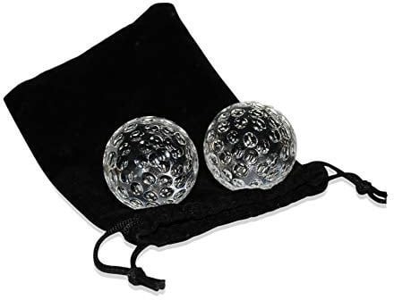 Golf Ball Whiskey Chillers & Pouch | Golf Gift Set | Glass Whiskey Stones for Chilling Vodka, Whiskey & Scotch | By Jem Glass