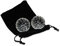 Lot de 2 refroidisseurs à whisky en forme de balle de golf et pochette pour congélateur – Pierres à whisky en verre de cristal pour rafraîchir la vodka, le whisky et le scotch – Chaque pierre garde