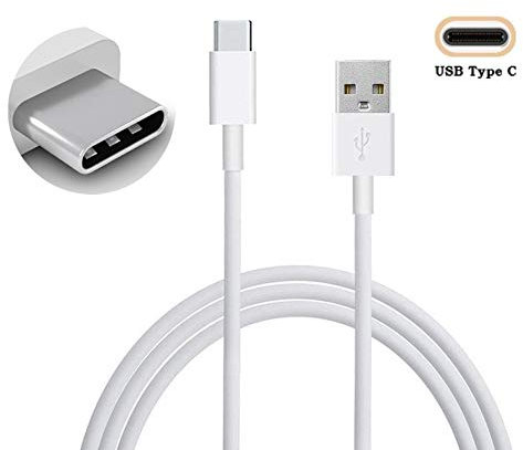 Just Accessories® Replacement USB Type C Cable Compatible For Samsung Galaxy A20 / A20e USB-C Phone Charger Charging Power Lead (1m 1 Metre, White)