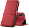 Hianjoo Hülle Kompatibel für Samsung Galaxy A20e, Handyhülle Tasche Premium Leder Flip Wallet Case Kompatibel für Samsung Galaxy A20e [Standfunktion/Kartenfächern/Magnetic Closure Snap], Rot