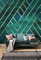 Komar Vlies Fototapete - Artdeco - Größe 300 x 250 cm (Breite x Höhe) - Marmoroptik Grün Gold Marmor Jugendstil Dekoration Wandbild - P014-VD3