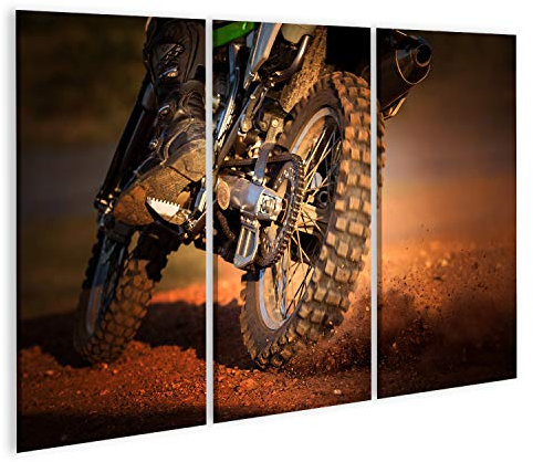 islandburner Bild auf Leinwand Action Enduro Motorrad Dirt Track Bilder Wandbilder Poster