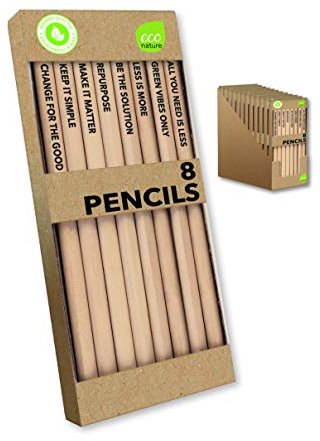 eco nature - Stationery Kit - Stationary Supplies - School Supplies & University Essentials Natural Pencils - Arts and Crafts - Pack of 8