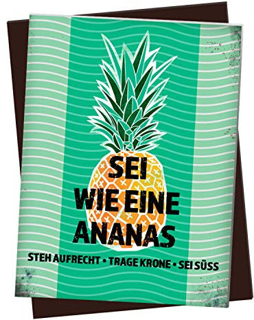XL Kühlschrankmagnet mit Ananas Motiv und Spruch: Sei wie eine Ananas