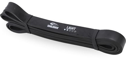 Smilodox Unisex Sportband Loop - Ideal fürs Homeworkout & Yoga Trainingsgerät für zu Hause, Color:Schwarz, Stärke:Light