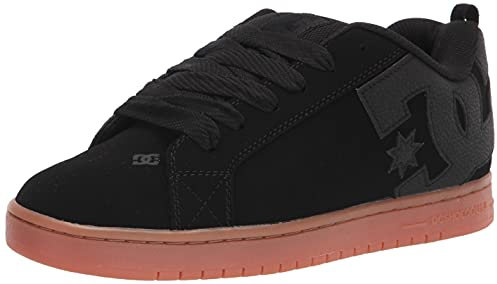 DC Shoes Herren Court Graffik Casual Low Top Shoe Sneaker Skate-Schuh, Schwarz/Dunkle Schokolade, 46 EU