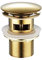 Vetrineinrete® Piletta di scarico universale 1/4 in ottone oro per lavandino pop-up tappo a pressione 98 mm A127