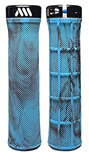 All Mountain Style AMS Berm Grips - Lock-on tapered diameter, comfortable grips, Blue Camo