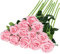 Hawesome 12PCS Künstliche Rosen Gefälschte Blumen Einzelne Lange Stielblüten mit Rosenknospen Hochzeitsdekoration Brautstrauß Dekoratives Blumenarrangement Dekoration Party Mittelstücke (Rosa)