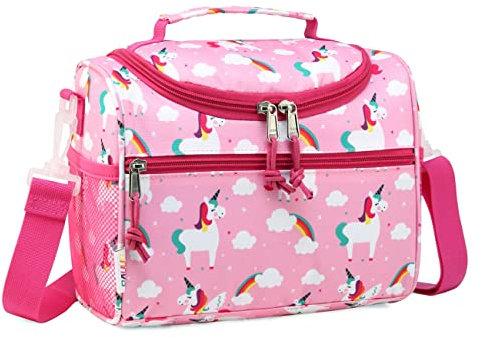 RAVUO Bolsa Termica porta Alimentos Infantil,Bolsa Almuerzo para Niños Niñas Bolsa Isotermica Loncheras con Correa de Hombro Ajustable para Escuela Guardería Picnic 6.5 L