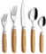 Annova Cutlery Set 20 Pieces Stainless Steel Color Handle with Rivet/Retro Style Flatware (Yellow)