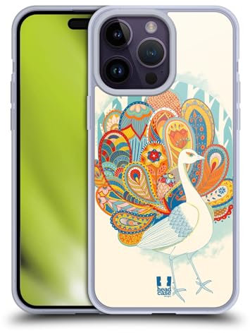 Head Case Designs Mandarina Pavo Real de Cachemira Caso de Gel Suave Compatible con Apple iPhone 14 Pro MAX