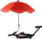 Sombrilla para Silla con Abrazadera, Sombrilla Ajustable Universal para Silla de Playa, Protección UV, Sombrilla para Silla de Patio, Silla de Playa, Cochecito, Silla Deportiva, Silla de Ruedas(Rojo)