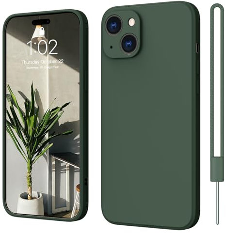 iPhone 15 Hülle Silikon Case, ElestBela Hanyhülle iPhone 15 Ultra Dünn Slim mit Microfiber, Kratzfeste Rundumschutz Case Schutzhülle Hülle für iPhone 15 6.1'' Matt Grün
