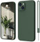 iPhone 15 Hülle Silikon Case, ElestBela Hanyhülle iPhone 15 Ultra Dünn Slim mit Microfiber, Kratzfeste Rundumschutz Case Schutzhülle Hülle für iPhone 15 6.1'' Matt Grün