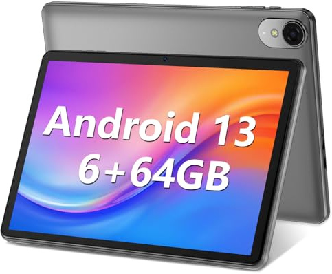 25,7 cm (10,1 Zoll) Android 13 Tablet-PC, 6 GB RAM, 64 GB ROM, 512 GB Erweiterung, Quad-Core-Tablets, IPS-HD-Touchscreen und Dual-Lautsprecher, Google-zertifizierte WLAN-Tablets, Dual-Kamera, 6000 mAh
