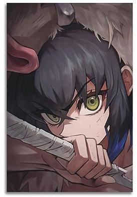 VZRSQZK Anime Demon Slayer Hashihei Inosuke Demothra Poster, dekoratives Gemälde, Leinwand, Wandposter und Kunstdruck, modernes Familienschlafzimmer-Dekor-Poster, 20 x 30 cm