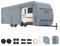 VEVOR Bâche de Protection Camping-Car de 5,5-6,1 m Housse Caravane Non Tissée 4 Couches Classe A Résistant aux UV, au Vent, à l'eau et à la Poussière Double Couture pour Voyage Camping 642x296x251 cm