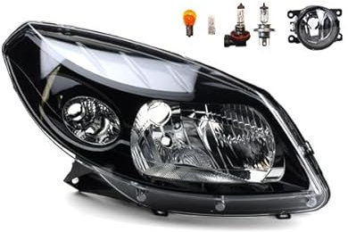 Johns, Scheinwerfer Halogen Front passend für Dacia Sandero 06/08- H4 Rechts Beifahrer + Nebelscheinwerfer + Leuchtmittel