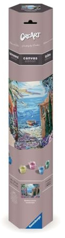 Ravensburger CreArt Mediterrane Landschaft - Malen nach Zahlen Erwachsene | DIY Malset mit Pinsel und Acrylfarben, 40 x 30 cm, Geschenk für Frauen und Männer