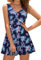 SHEKINI Donna Costume da Bagno con Gonna One Piece Bikini Imbottito Costume Intero con Coppe Soffici Ruched Skirted Swimwear con Shorts Costume Mare Sport Gonna da Spiaggia （L，Tromba Blu Scuro）