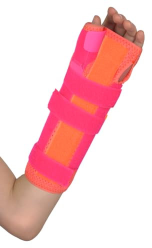 Pani TERESA MEDICA Handgelenkbandage Daumenbandage 2in1 Handgelenkstütze Orthopädisch Universell Einstellbar Recht Links Kinder Und Jugendliche Handgelenk Bandage Mit Daumen 11-14 cm Koralle