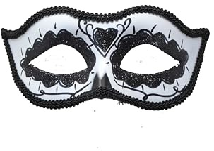 Z&H NEGRO MASCARILLA FACIAL - Mascarilla del Día de Muertos, Disfraz Máscara facial, pieza facial, máscara para ojos.