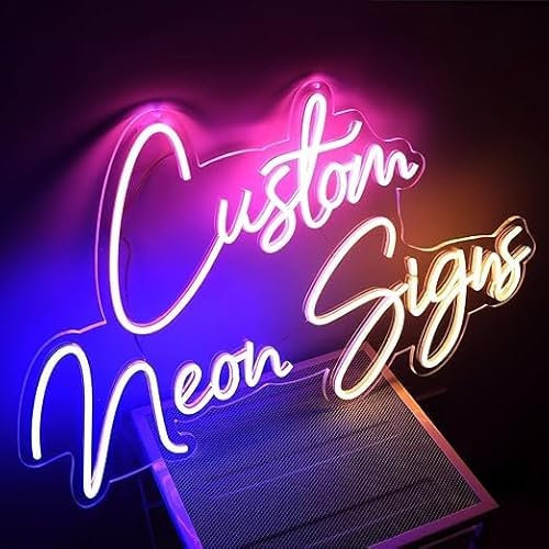 Segorts Personalisierte LED-Neonschild für Geburtstag Party Geschenke, Bar, Schlafzimmer, Party, Hochzeit, Heimdekoration, Firmenlogo - Acryl, Rechteckig, Wandmontage, Feierlich