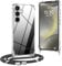 OLEPHY Coque avec Cordon pour Samsung Galaxy A55 5G 6,6'', Coque Souple en TPU avec Collier Ajustable, [Antichoc] [Anti-Rayures] Coque avec Tour de Cou, Noir