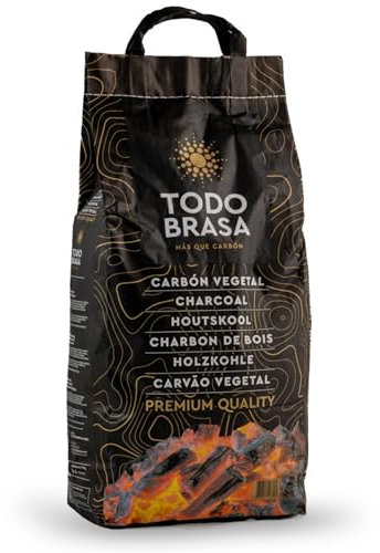 TodoBrasa® CV3 Carbón Vegetal de Encina - Ecológico de Leña Ibérica - Saco 3 Kg Premium BBQ - Especial Parrilla Barbacoa - Brasa Profesional - Grilling.
