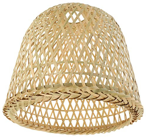 CIYODO Pantalla de Lámpara de Bambú Vintage para Lámpara de Mesa Lámpara Luz Colgante Accesorio de Iluminación Natural y Rústica