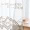 Daliena Scheibengardine Küche Kaffeemotive Bestickte Bistrogardine Gardine mit Lochleiste Küchen Vorhang, Kleine Fenstergardinen Durchsichtig für Wohnzimmer Cafés Stores Sand (BxH 150x80cm) 1 stück