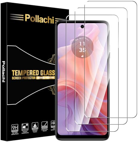Pollachi [3 Piezas Protector de Pantalla para Motorola Moto E14/G04/G04S,Cristal Templado,9H Dureza Anti-Arañazos,Antihuellas,HD Transparente,Ultra Resistente