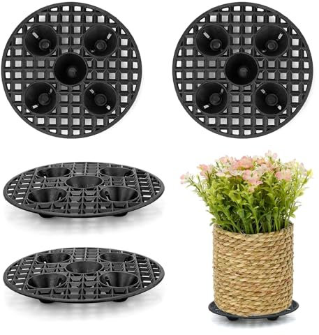 EASYKEENECOM 4 STK Topfpflanzenständer Blumentopf Ständer Drainage Mesh - Rund Blumentopfgitter Pad Gitter aus Kunststoff für Innenbereich Bonsai Außenbereich Schale Garten Pflanzkübel, 20cm