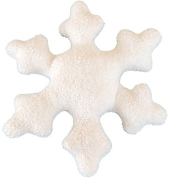 Champracer Schneeflocke Plüsch Kissen - Niedlich, Weich, Dekoratives Sofakissen für Weihnachten (40 cm, Weiß)